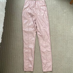 Tiger Mist Pink Pleather Pants